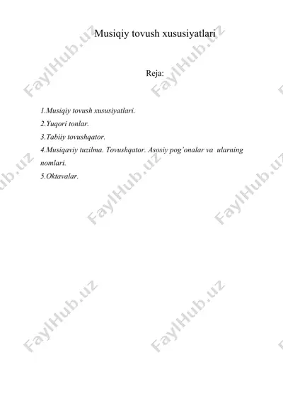 musiqiy tovush xususiyatlari — DOC