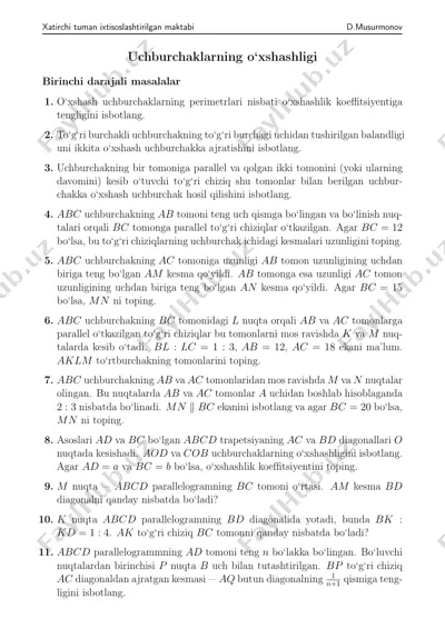 uchburchaklar_o'xshashligi — PDF