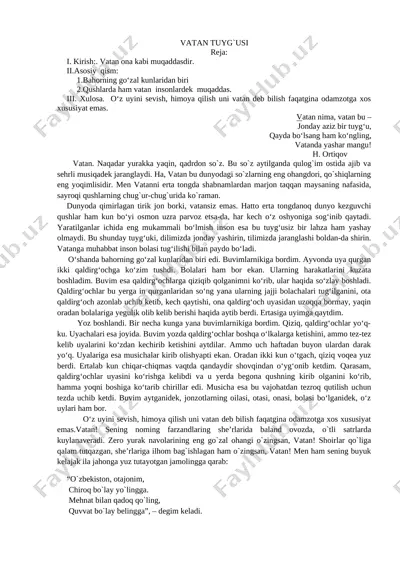 9-sinf imtihon bayon matnlari uchun namuna — DOCX