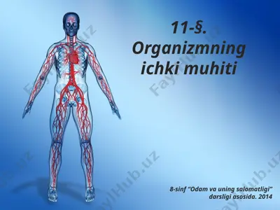 organizmning ichki muhiti. 8 - sinf — PPTX
