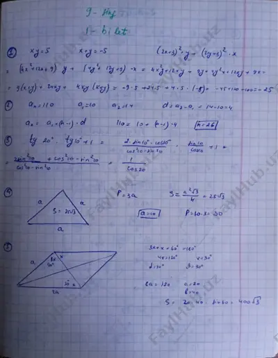 9-sinf-matematika-imtihon-javoblari — PDF