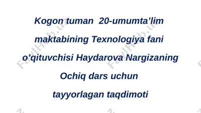 slayd ochiq dars 6-sinf — PPTX