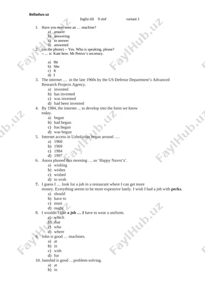 9-sinf-ingliz-tili-test — DOCX