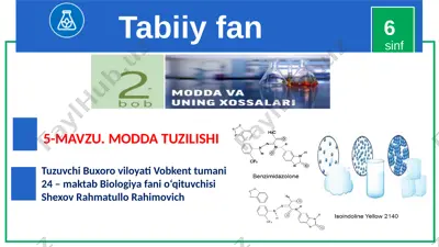 tabiiy fan. 5-mavzu. moddaning tuzilishi — PPTX