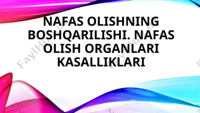 nafas olishning boshqarilishi. nafas olish organlari kasalliklari — PPTX
