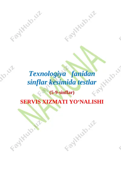 texnologiya qizlar test 5 9 — DOCX