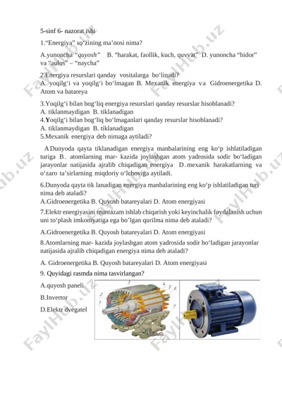 5-sinf 6- nazorat ishi — DOCX