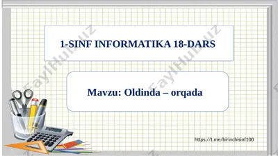 1-sinf informatika 18-dars — PPTX