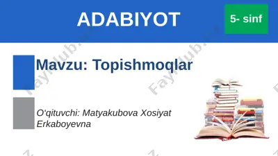 topishmoqlar — PPTX