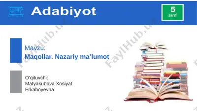 maqol nazariy ma'lumot — PPTX
