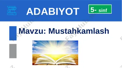 mustahkamlash ertaklar olamida — PPTX
