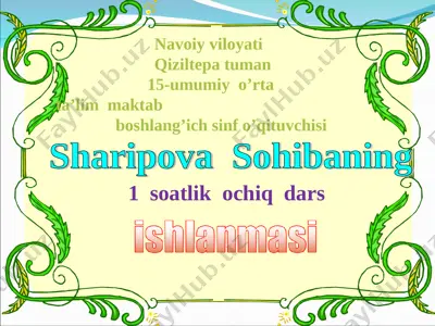 sohiba safarovna 1-sinf g harfi — PPT
