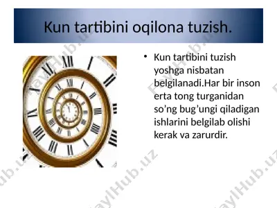 kun tartibini oqilona tuzish — PPTX