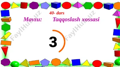 40-dars matematika.pptxshahnoza.pptx taqqoslash — PPTX