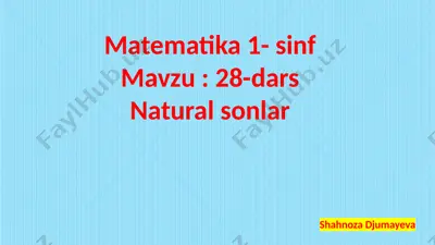 27-dars matematika natural sonlar — PPTX