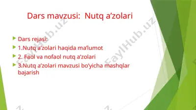 nutq a'zolari 5-sinf — PPTX