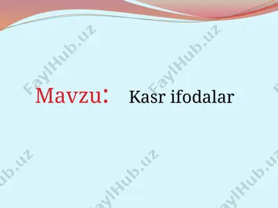 matematikadan dars ishlanma ochiq dars — PPTX