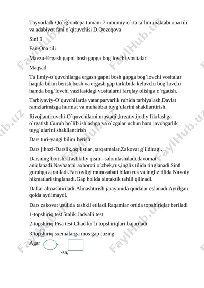 9-s ona tili ochiq dars vord — DOCX