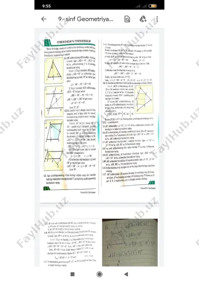 9- sinf geometriya kitob yechimi — PDF