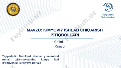 kimyo fani 9-sinf — PPTX