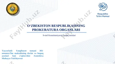 9-sinf konstitutsiyaviy huquq asoslari — PPT