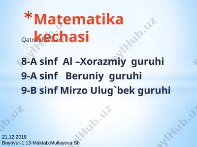 matematika kechasi — PPTX