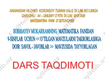 9-sinf taqdimot — PPT