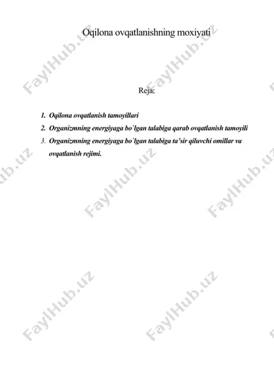 oqilona ovqatlanishning moxiyati — DOC