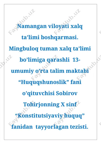 huquq9 sinf tezis — DOCX