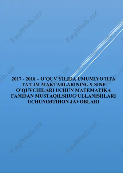 9-sinf matematika javoblar — PDF