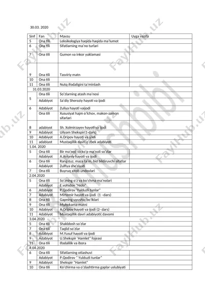 30_03_11_04_gacha_onlayn_dars_mavzulari_ona_tili_adabiyot_kumushbibi — DOCX