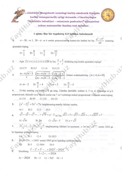 matematika test — PDF