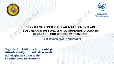 6-sinf texnologiya — PPTX