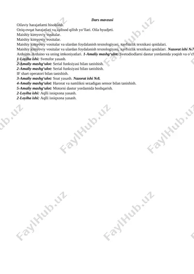 d.roziqova 6-sinf 4-chorak uchun ish reja — XLSX