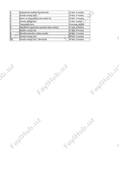 6-sinf informatika 3-chorak — XLSX