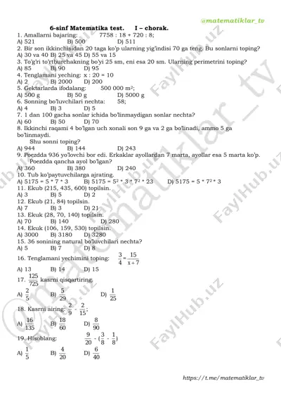 6-sinf-matematika-1-2-3-4-chorak — PDF