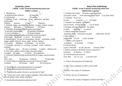 6-sinf 1-blok 1-variant — DOCX