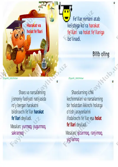 ziyoli_tilchilar (harakat va holat fe'llari) — DOCX