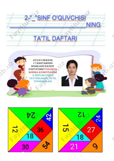 2- sinf ta'til vaqtidagi topshiriqlar 2- chorak11111111 — PDF