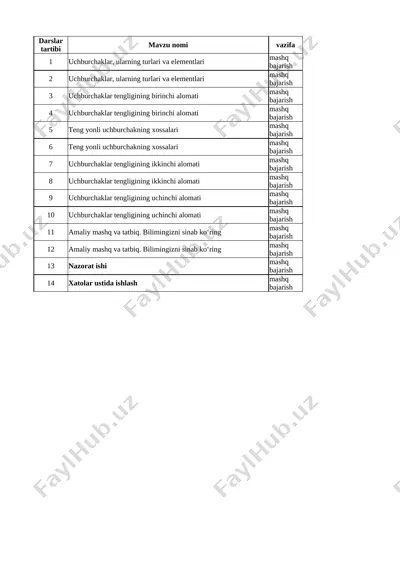 7-sinf geometriya 2-chorak 2023-2024 @ishrejakundalikcom — XLSX