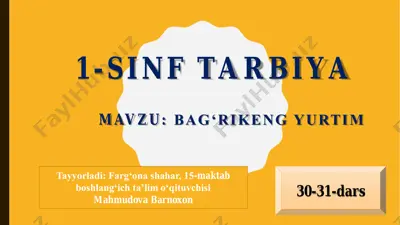 1-sinf tarbiya 30-31-dars — PDF