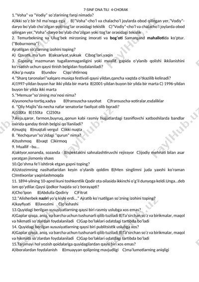 7-sinf test — DOCX