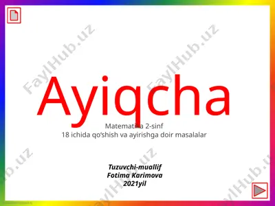 ayiqchani bo'ya — PPTX