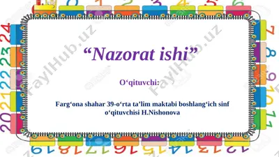 nazorat ishi — PPTX