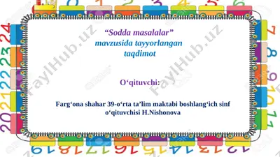 sodda masalalar — PPTX