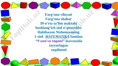 9 soni va raqami — PPTX