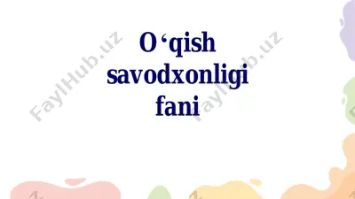 o'qish savodxonligi 2 dars — PDF