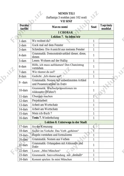 7-sinf nemis tili docx — PDF