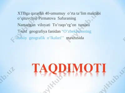 taqdimoti — PPT