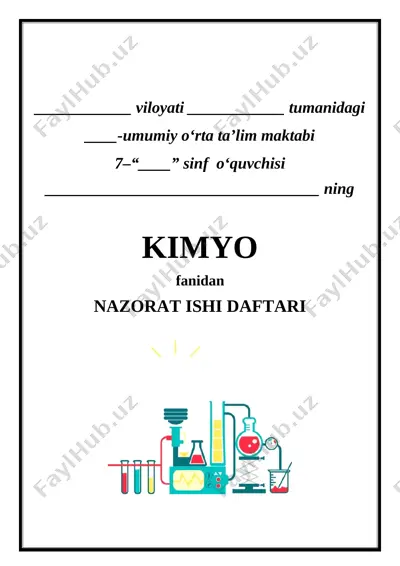 7-sinf kimyo nazorat ishi +++ — DOCX